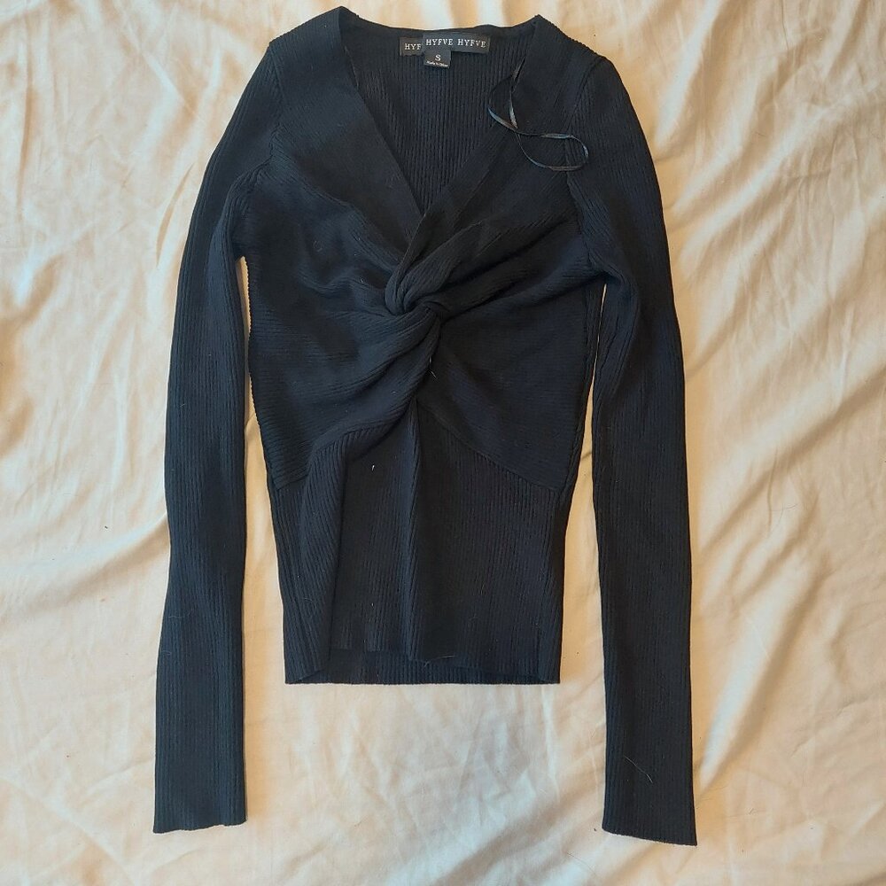 Hyfve Twist-Knot Long-Sleeve Top Size Small